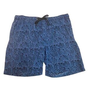 Tailor Vintage Shorts Mens Large Leaf Print PURE teccool Drawstring‎ Swim Trunks